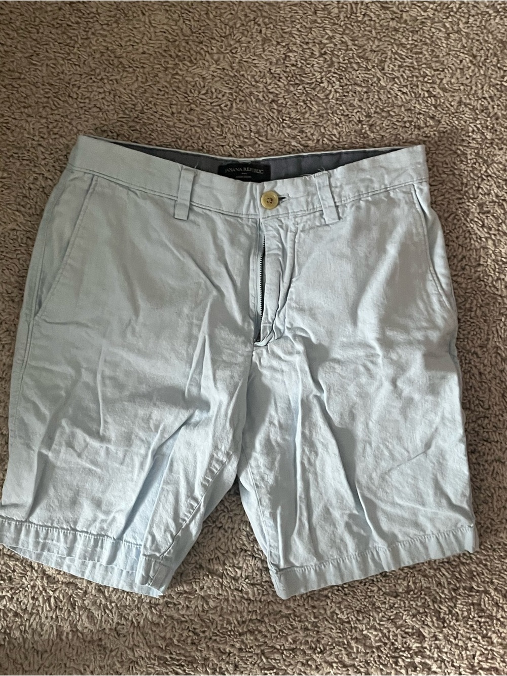 Banana Republic Pale Blue Men's Flat-Front Chino Shorts